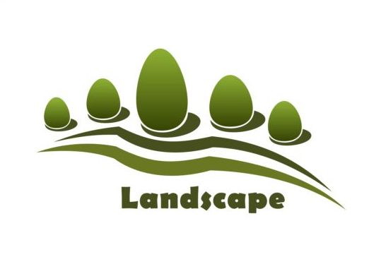 Landschaftsgrüner Logo-Vektor 02  