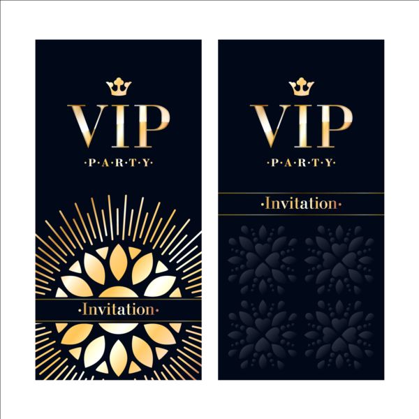 Luxury VIP invitation cards template vector 04  