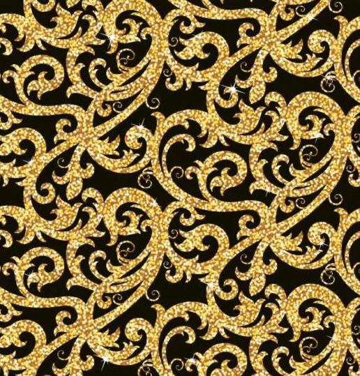 Luxe gouden decor patroon vectoren set 05  