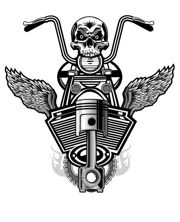 Motorradclubzeichen-Designvektor 13  