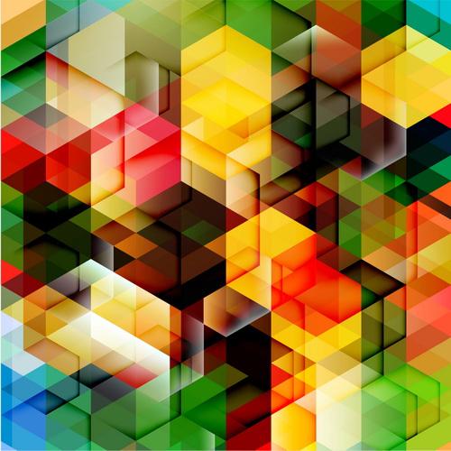 Multicolor geometrische Formen Hintergründe Vektoren 01  