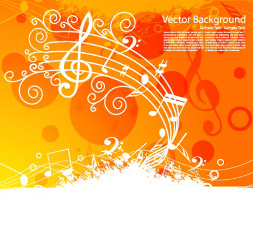 Set of Musical backgrounds vector graphic 04  