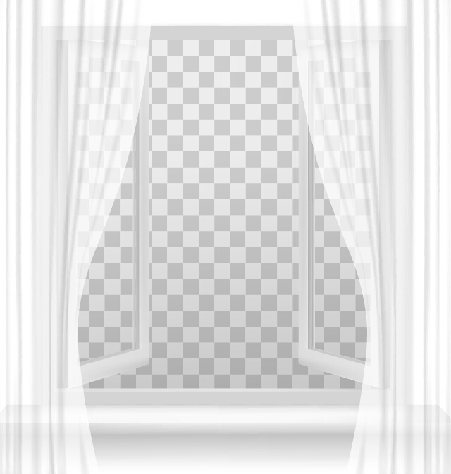 Open venster met transparante achtergrond vector  