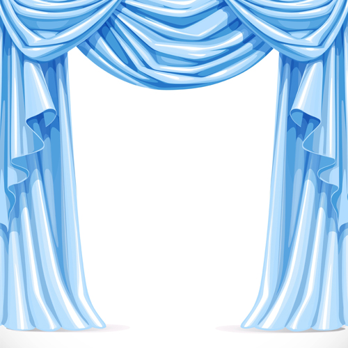 Ornate curtains design vector set 04  