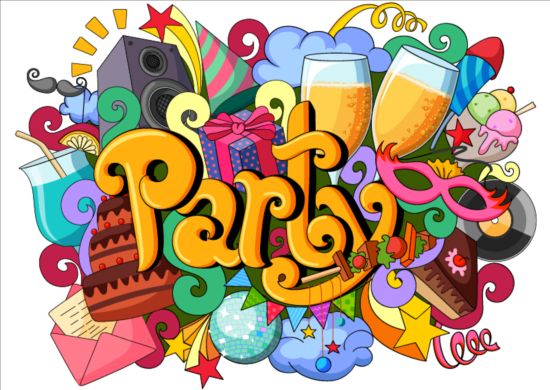 Party doodle vector illustration  