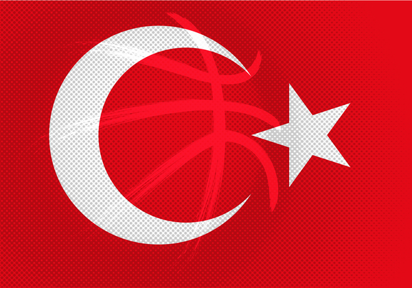 Red turkish basketball background vector 05  
