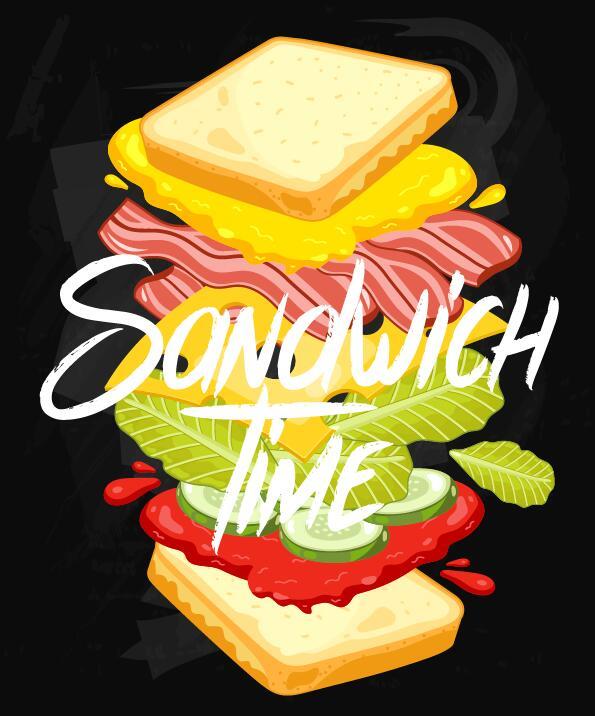 Sandwich ingrédients vecteur infographique 01  