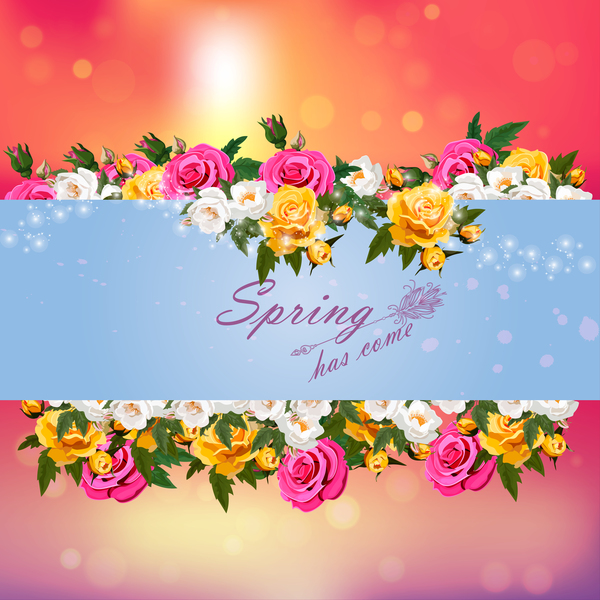 Nos printemps avec de belles fleurs vector 08  