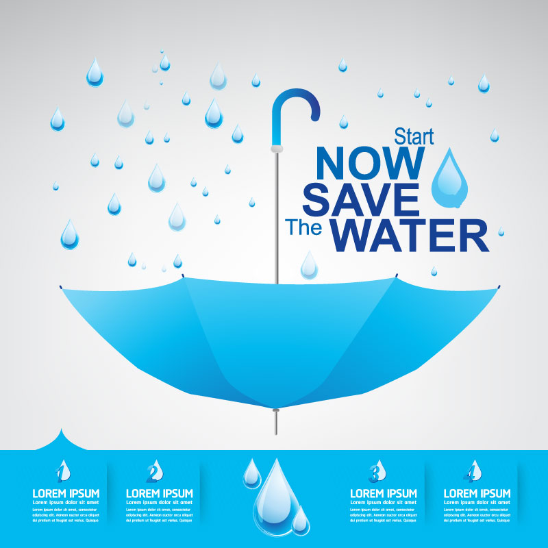 Start now save the water infographic vector 11  