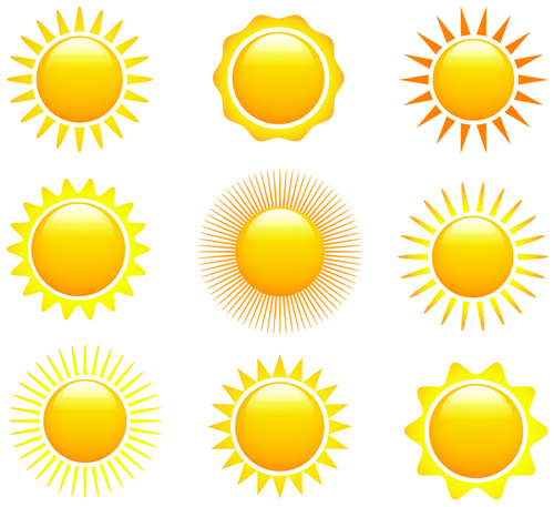 Sun icons design elements 02  