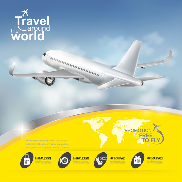Travel around the world business template vector 12  