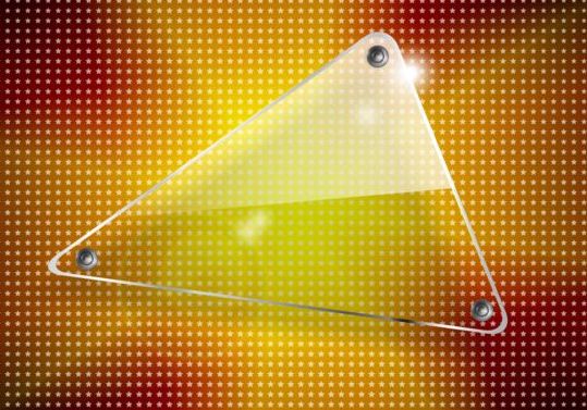 Dreieck-Glas-Banner mit Sternmuster Vektor  