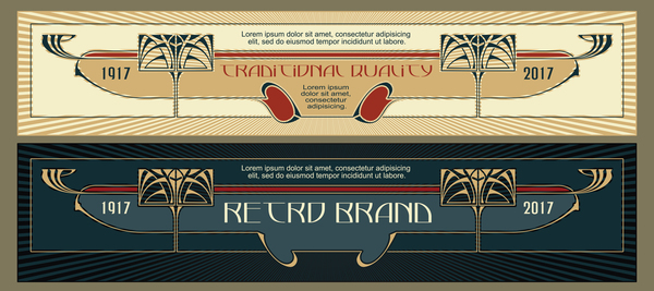 Vintage banner template vector material 09  