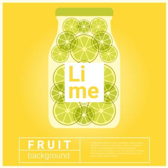 Water fruit recept met Lime vector achtergrond  
