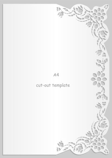 Wit A4-papier met kant Vector materiaal 19  