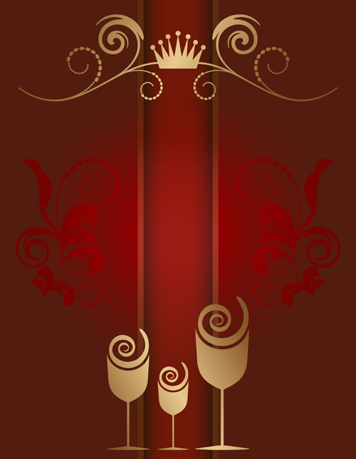 Wine with red background vector  