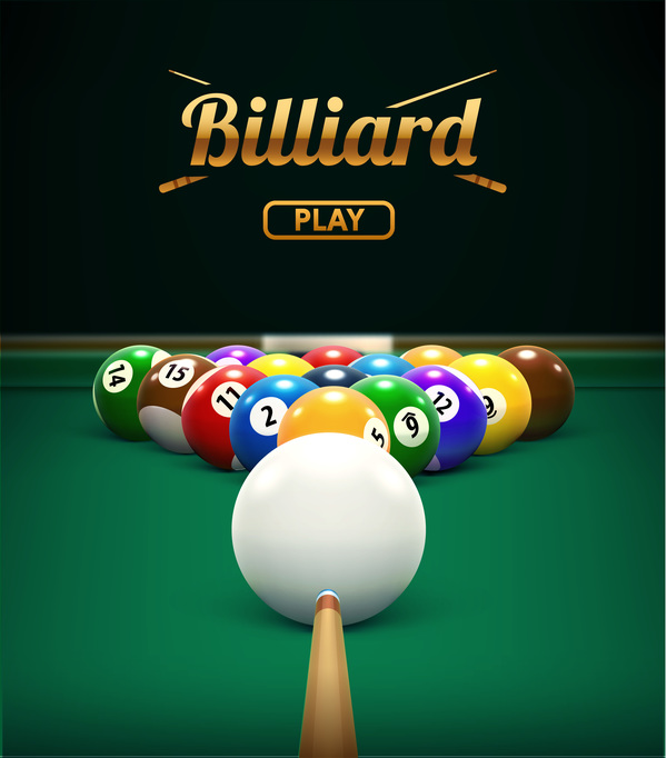 billiard play theme background vectors 05  