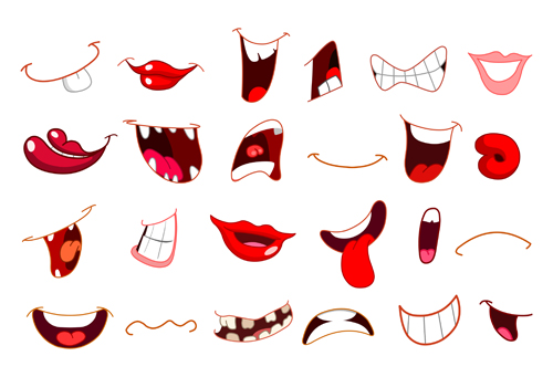cartoon mouths funny vector  