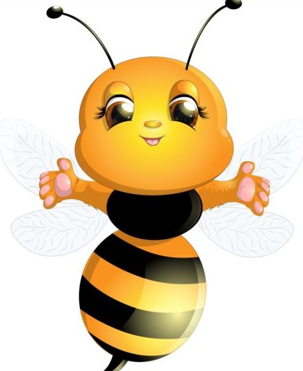 bella Cartoon bee set vettori 10  