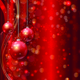 Red Christmas elements background vector set 03  