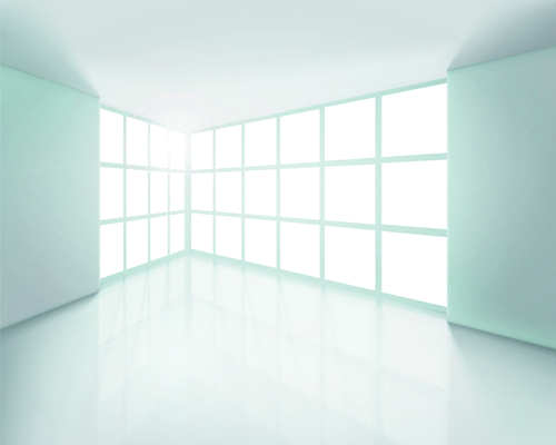 Spacious Empty White Room design vector 02  