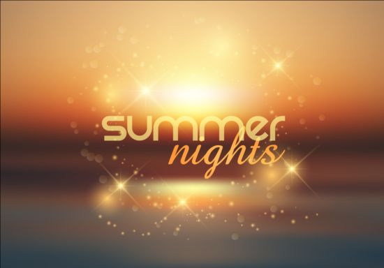 summer nights blurs background vector  