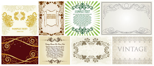 Vintage Border Floral vector  