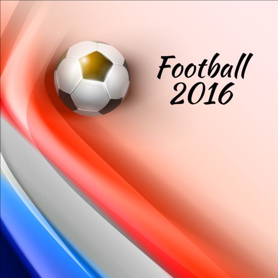 2016 football avec des vecteurs de fond colorés 06  