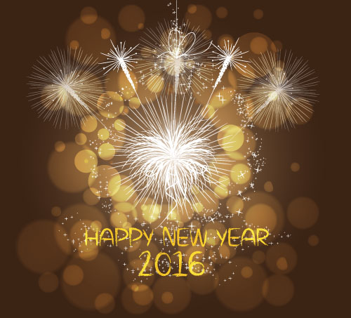 2016 new year with firework background vector 07  
