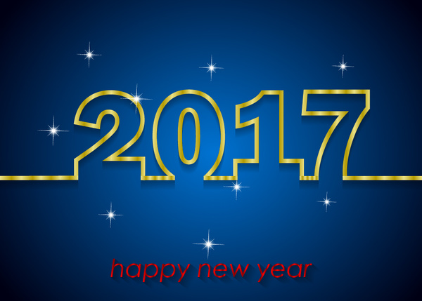 2017 Новый год фон с сияющим вектором звезды  