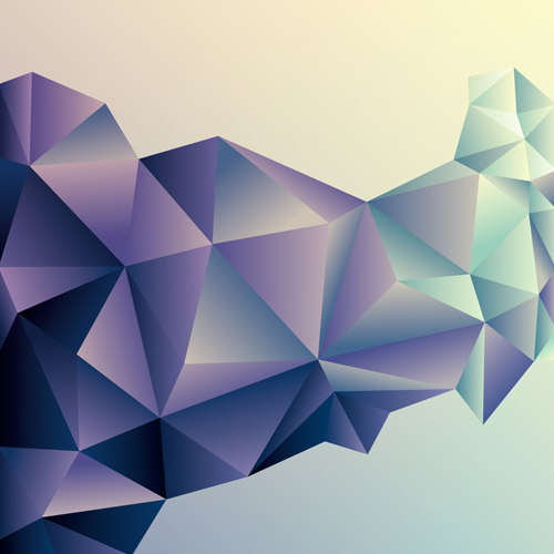 3D geometric shape art background vectors set 06  