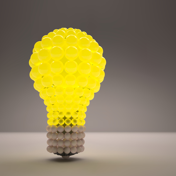 Illustration der Glühlampe 3D mit Ideenschablonenvektor 16  
