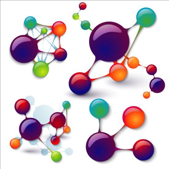 3D молекулы инфографики Векторный вектор 05  