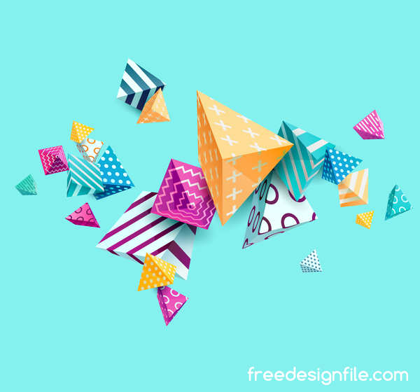 3D Dreieck florale Vektor Hintergrund  