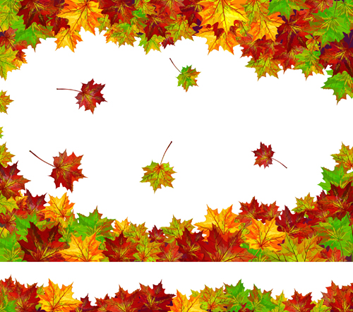 Autumn beautiful background vector set 01  
