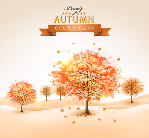 Beautiful autumn tree background vector  