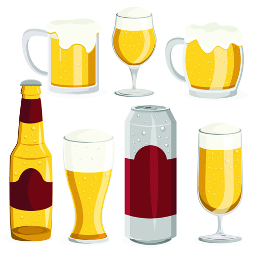 Beer and glass cup design graphic vector 04  