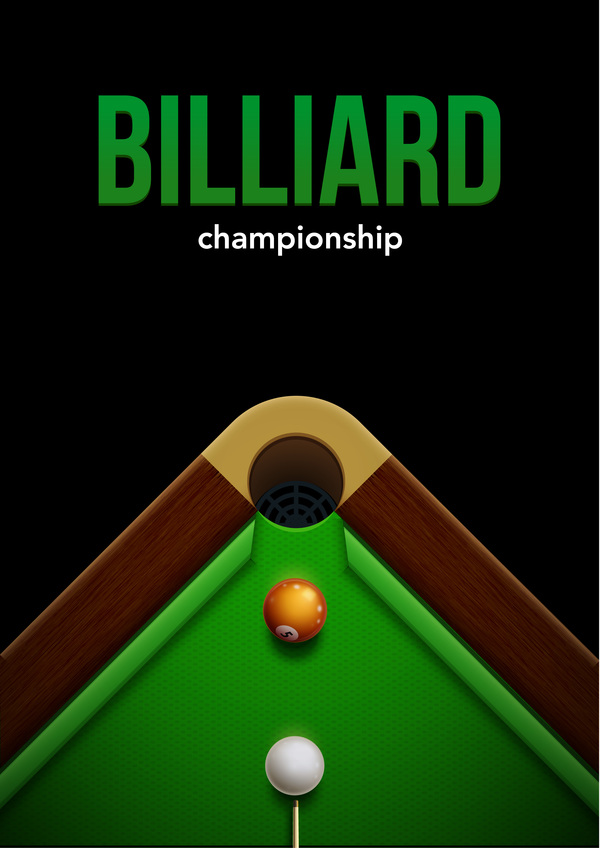 Billard Meisterschaft Spiel Hintergrund Vektor 02  