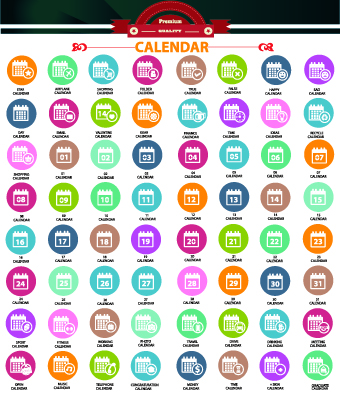 カレンダーのアイコン ベクトル 01  