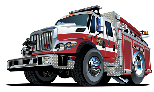 Cartoon fire truck vector material 04  