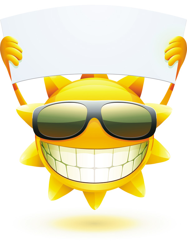 Cartoon sun smiley face vector design 04  