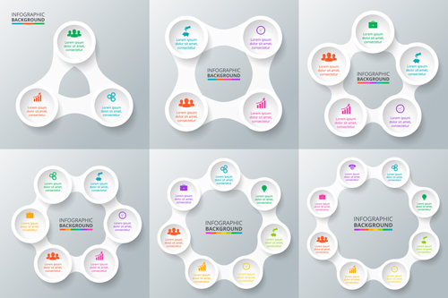 Circle business infographic creative vector 04  