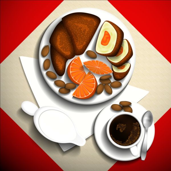 Coffee and dessert vector material 02  