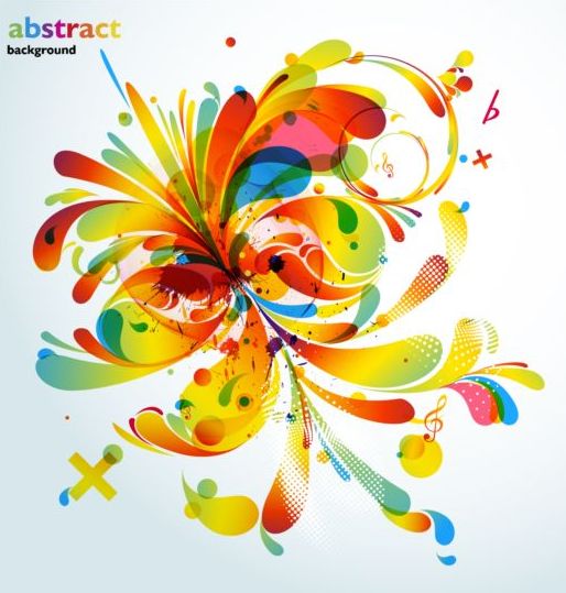 Colorful abstract background with grunge vector 01  