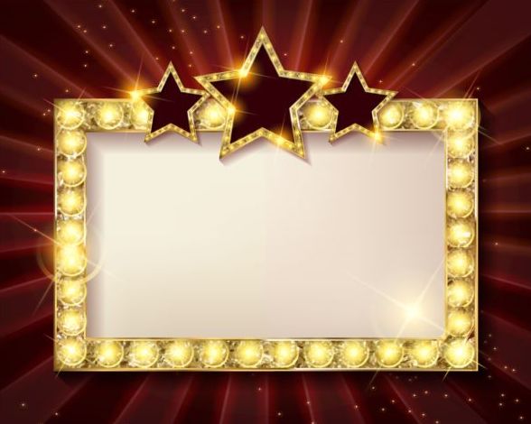 Diamond frame with red star vector material 02  