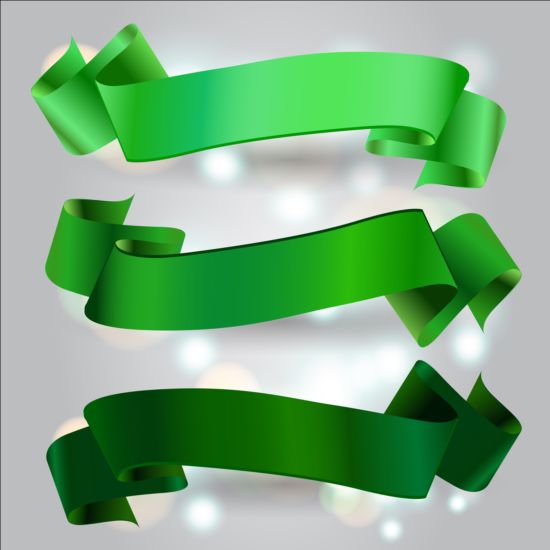 Динамический зеленый ленты векторов материала  