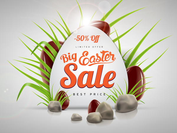 Ostern Verkauf Werbung Hintergrund mit Schokoladeneier Vector 06  