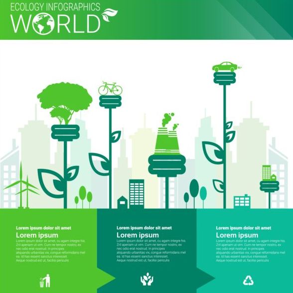 Ökologie-Welt-Infografiken gestalten Vektor 07  