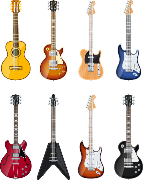 Electric guitar vector set 02  