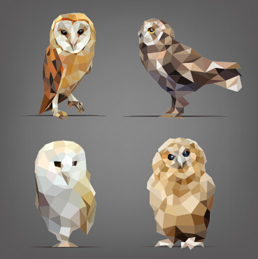Geometric shapes wild animals vector graphics 03  